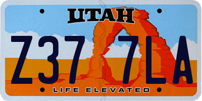 UT license plate Z377LA