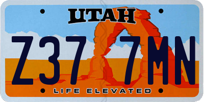 UT license plate Z377MN