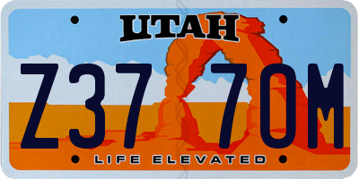 UT license plate Z377OM
