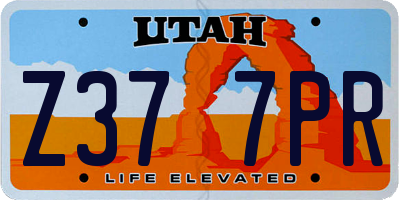 UT license plate Z377PR