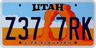 UT license plate Z377RK