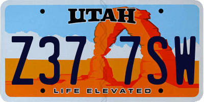 UT license plate Z377SW