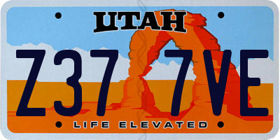 UT license plate Z377VE
