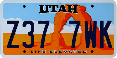 UT license plate Z377WK