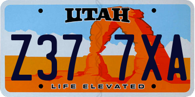 UT license plate Z377XA