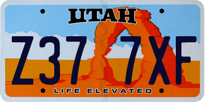 UT license plate Z377XF