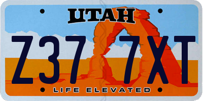 UT license plate Z377XT