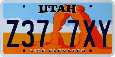 UT license plate Z377XY