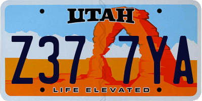 UT license plate Z377YA