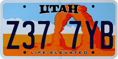 UT license plate Z377YB