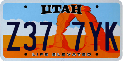 UT license plate Z377YK