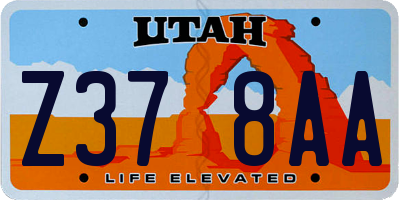 UT license plate Z378AA