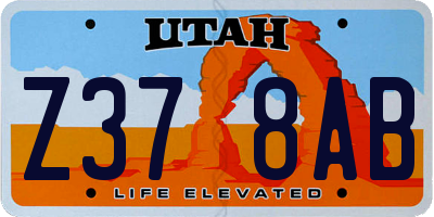UT license plate Z378AB