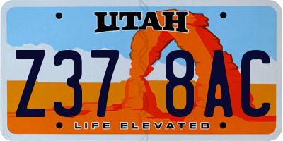 UT license plate Z378AC