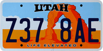 UT license plate Z378AE