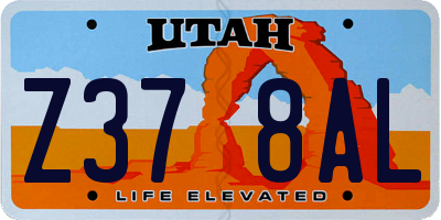 UT license plate Z378AL