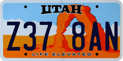 UT license plate Z378AN