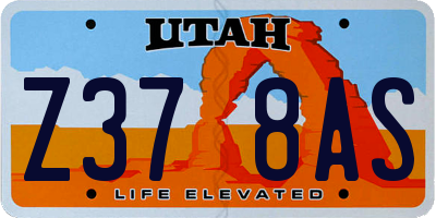 UT license plate Z378AS