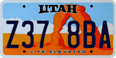 UT license plate Z378BA