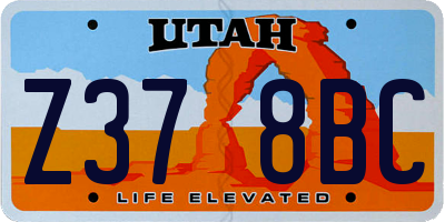 UT license plate Z378BC