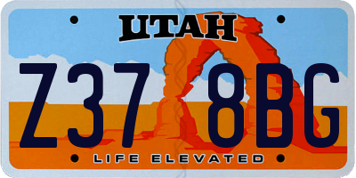 UT license plate Z378BG