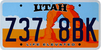 UT license plate Z378BK