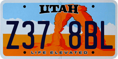 UT license plate Z378BL