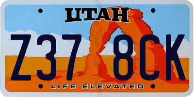 UT license plate Z378CK