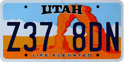 UT license plate Z378DN