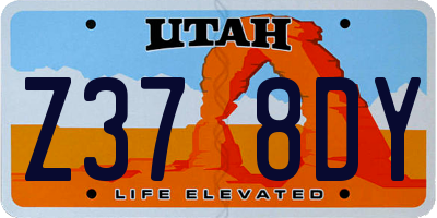 UT license plate Z378DY