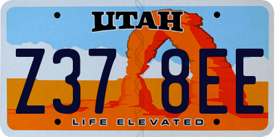 UT license plate Z378EE