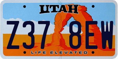 UT license plate Z378EW