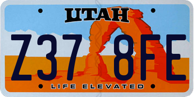 UT license plate Z378FE
