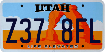 UT license plate Z378FL