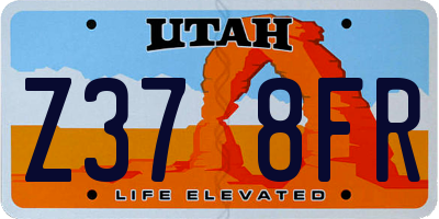 UT license plate Z378FR