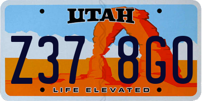 UT license plate Z378GO