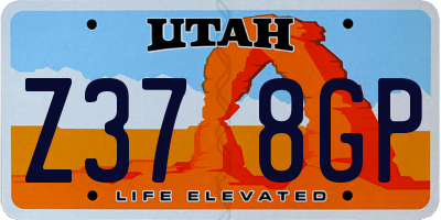 UT license plate Z378GP
