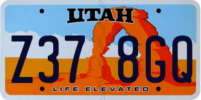 UT license plate Z378GQ