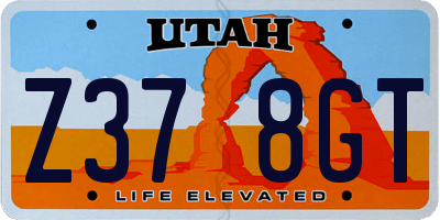 UT license plate Z378GT