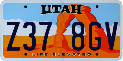 UT license plate Z378GV