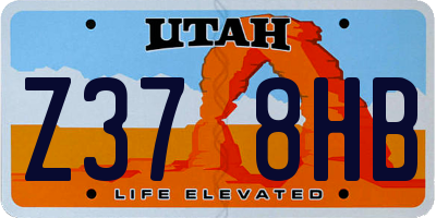 UT license plate Z378HB