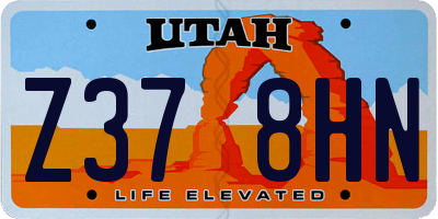UT license plate Z378HN