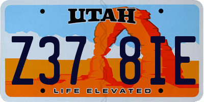 UT license plate Z378IE