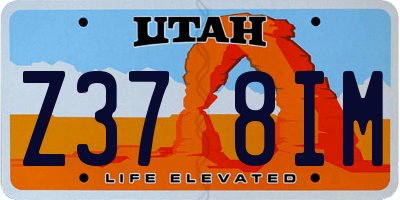UT license plate Z378IM