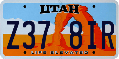 UT license plate Z378IR