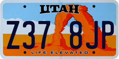 UT license plate Z378JP