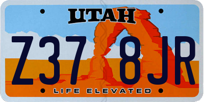 UT license plate Z378JR