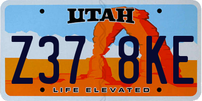 UT license plate Z378KE