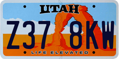UT license plate Z378KW