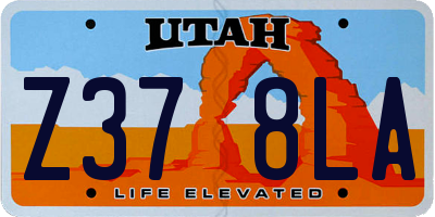 UT license plate Z378LA